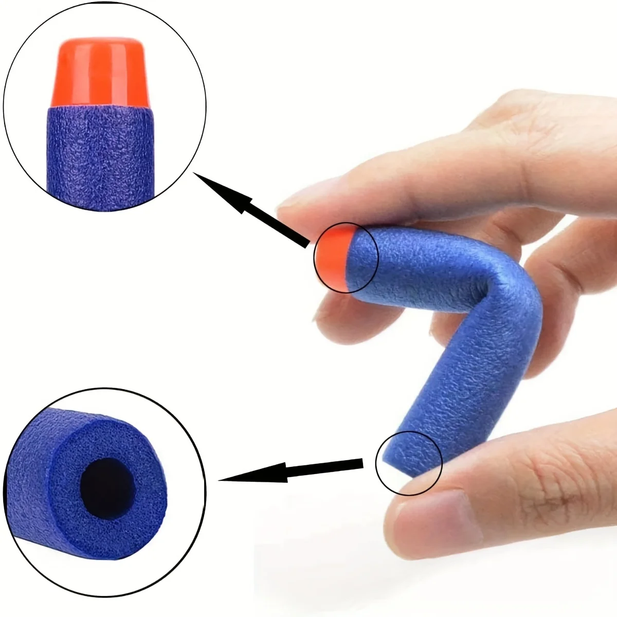 7.2 cm 200 pièces pour EVA balles souples fléchettes tête ronde recharge éponge fléchettes enfants enfants jouet pistolet balles pour EVA n-strike Blasters