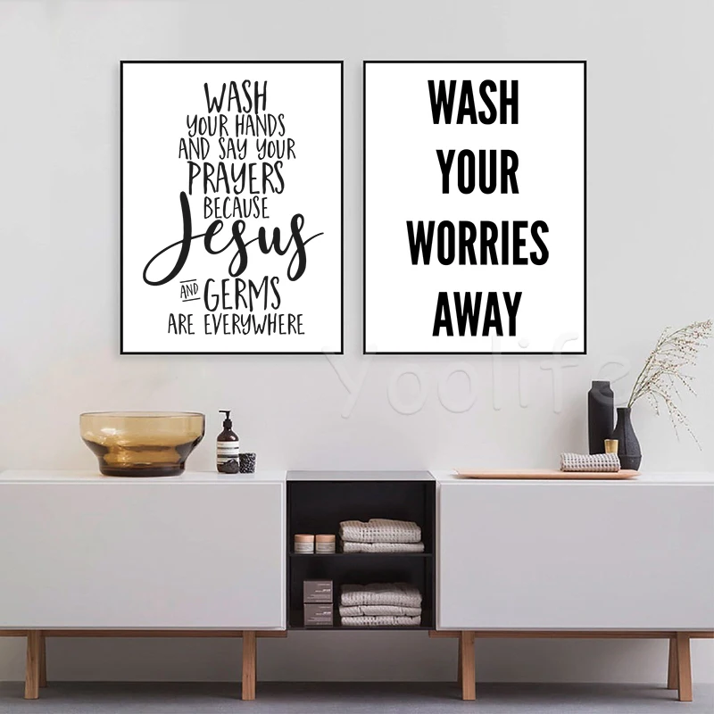 Wash Your Hands Sign Prints You Filthy Animal Quote Bathroom Wall Decor Funny Quotes Canvas Painting Wall Picture Decoration