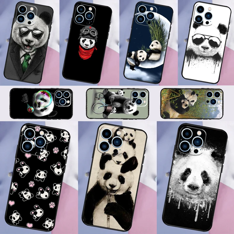 Cartoon Cute Panda Bear Case For Samsung Galaxy A15 A52 A53 A33 A13 A34 A54 A14 A35 A55 A56 A36 A26 A16 A06 A22 A32