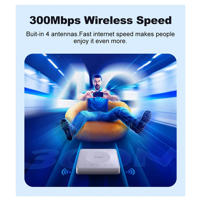 -AT52 300M 4G Mini CPE Wireless Card Router Dual Network Port Wifi6 Wireless Hotspot Portable Router E8 Sim Card Wifi Router