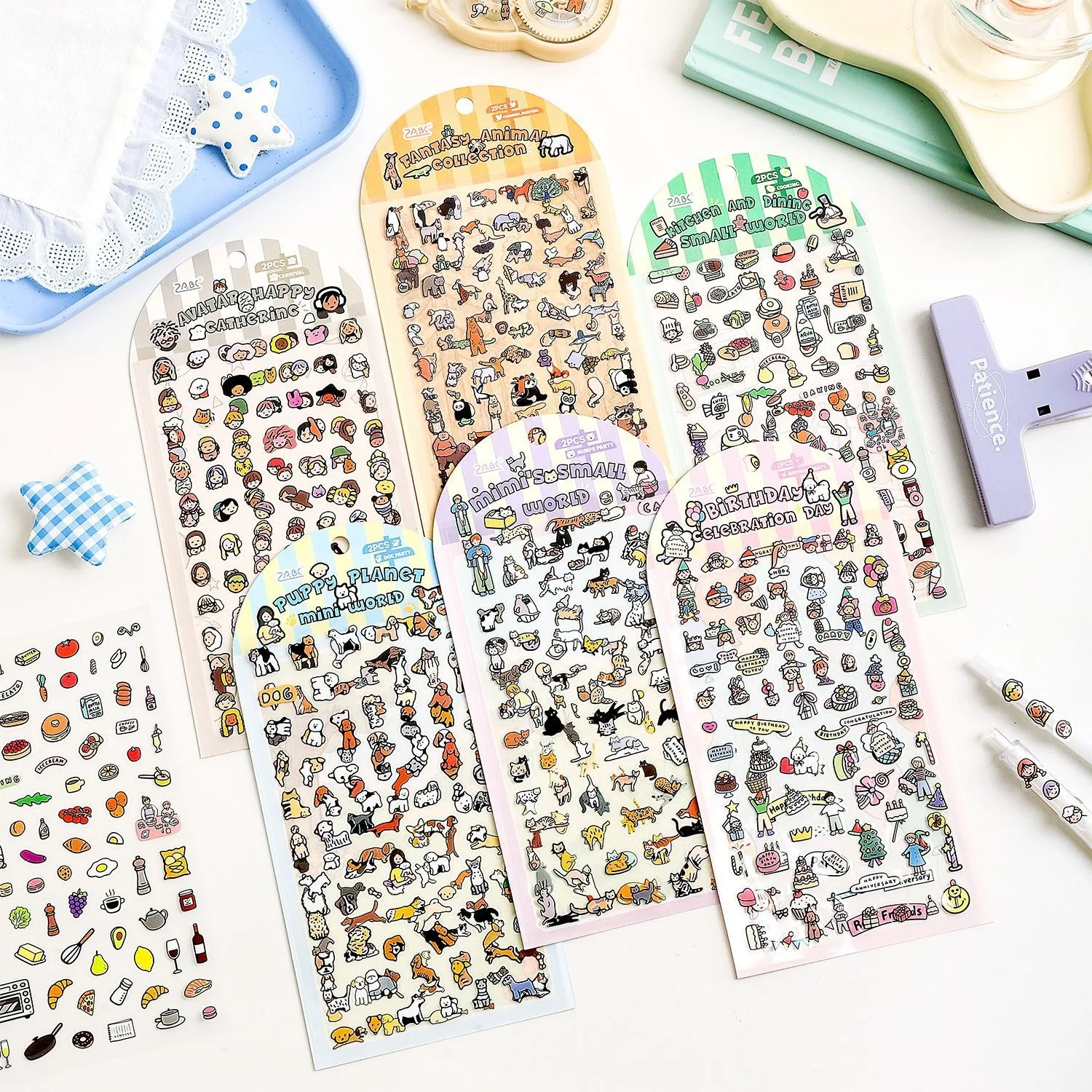 Colorful Little World Cute Stickers for Journaling, Cross-Border Kids Decals for Scrapbooking & Handmade Crafts