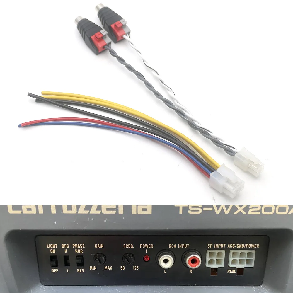 Car Amplifier 6 Pin Power Cable Loom 4 Pin Speaker Input Harness