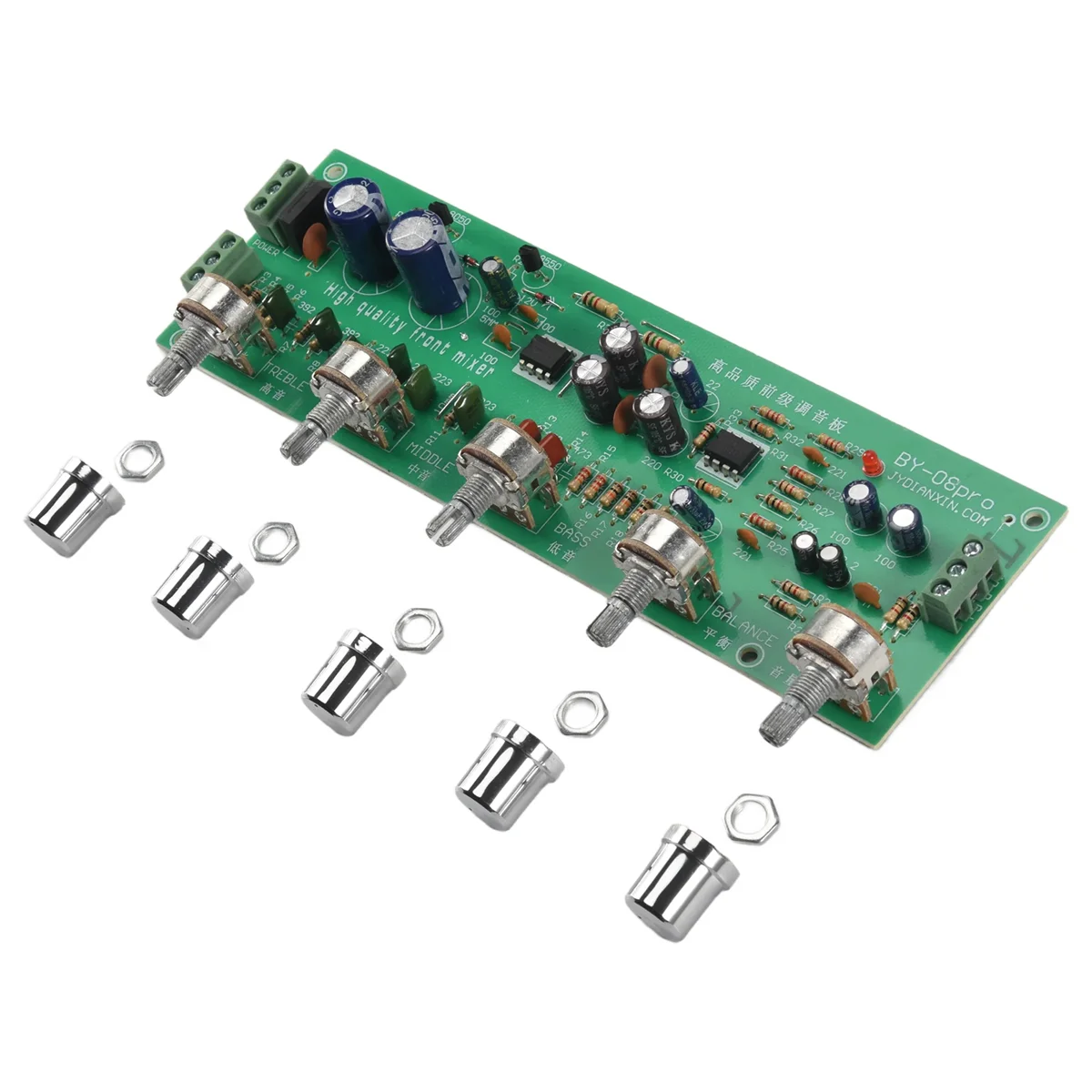 ABBO-2.0 HIFI AN4558 Audio Preamplifier Bass Midrange Treble Balance Adjustable Audio Preamp Finished Board with Tone Control