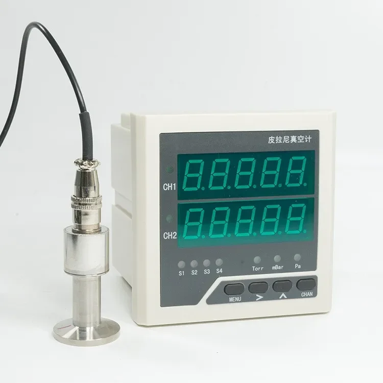 Pirani vacuum gauge single/dual channel intelligent digital display digital vacuum sensor vacuum measuring instrument