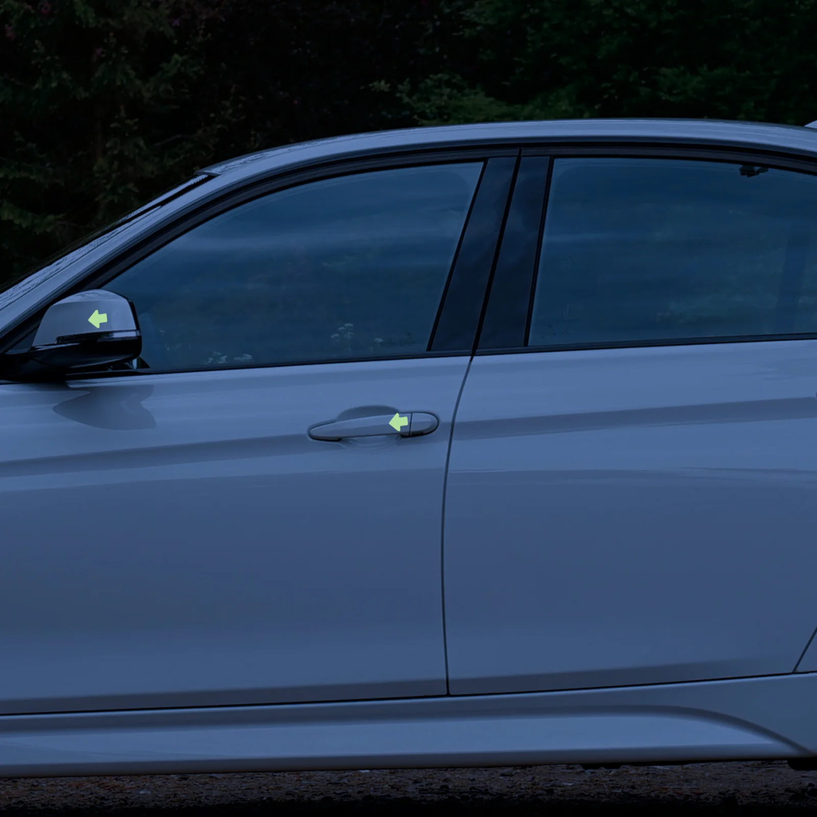 100 قطعة شريط تحذيري ليلي يتوهج في الظلام ملصق الفلورسنت للبناء التعدين الغابات الطرف الديكور بطاقة لاصقة #1