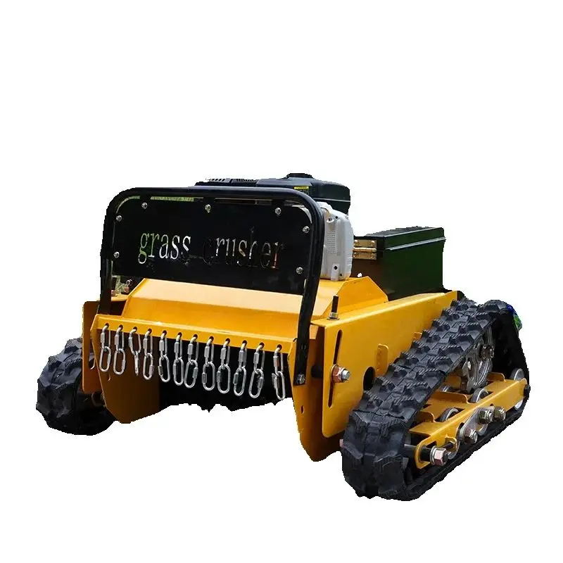 تخصيص التحكم عن بعد جزازة العشب RC الزاحف جميع التضاريس المنحدر القص آلة مجنزرة راديو التحكم قاطع غاز الروبوتية م