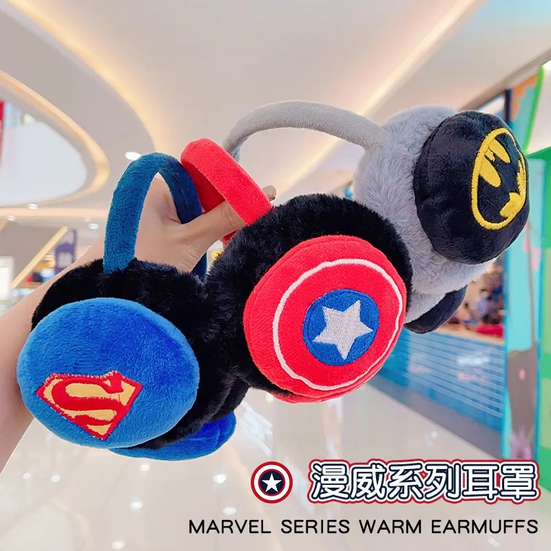 

For Marvel Ear Warmer Spiderman Peripheral Movies Children's Winter Warm Cartoon Cute Windproof Ear Warmer Christmas Gift ﻿