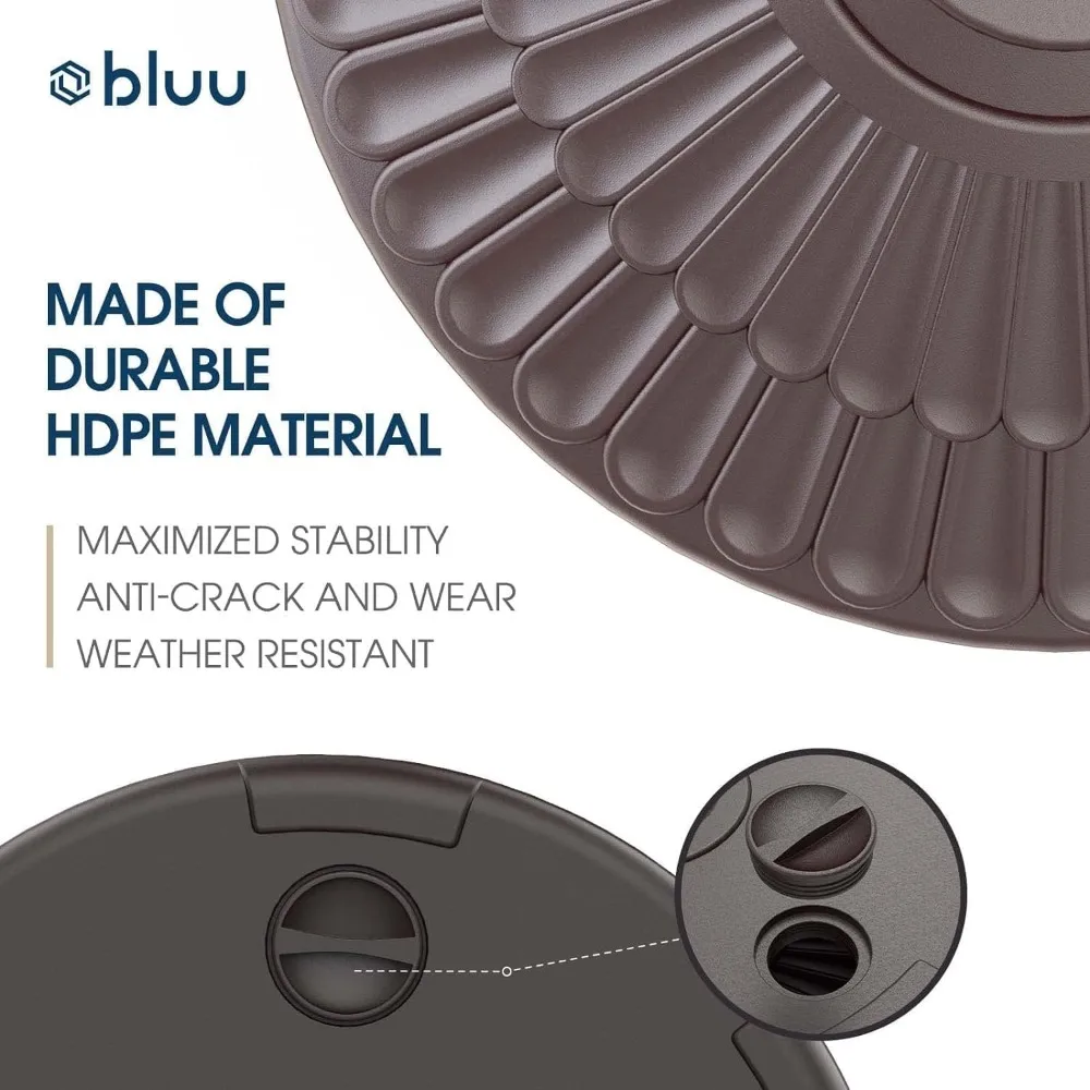 Base redonda plástica reciclável do HDPE, Guarda-chuva ponderado do pátio, Heavy Duty, 80 Lbs