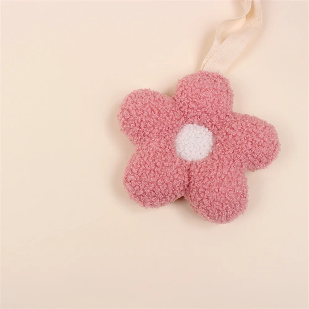 Ins Daisy Flower Teddy Boucle Fabric Pacifier Holder Nipple Dummy  Teether Clips Newborn Baby Comforter Toys