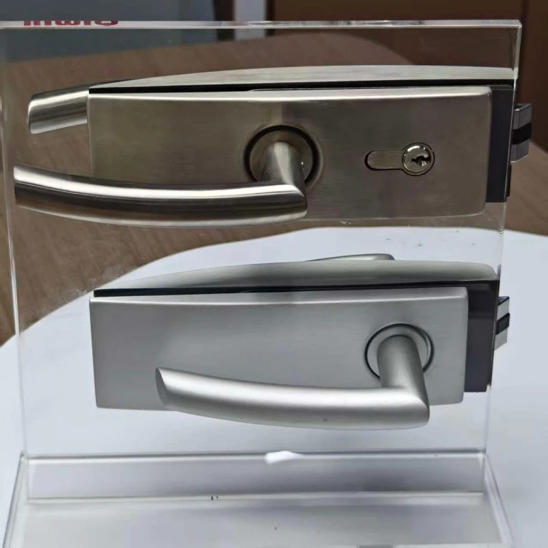 9ce Stainless Steel Arch Surface Toilet Wall to Glass Door Handle Lock for Glass Partition