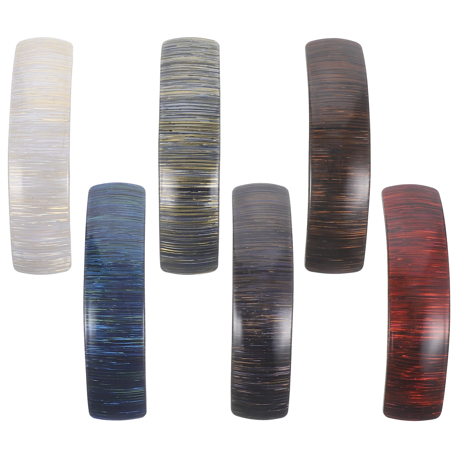 

Набор из 6 металлических заколок для волос с акриловыми вставками, креативный элегантный дизайн, надежная фиксация для свободных причесок