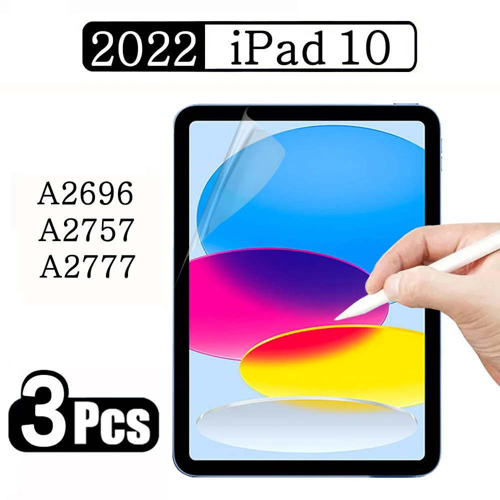 

(3 Packs) Feel Like Paper Film For Apple iPad 10th Generation 10.9 2022 A2696 A2757 A2777 Anti-Scratch Tablet Screen Protector