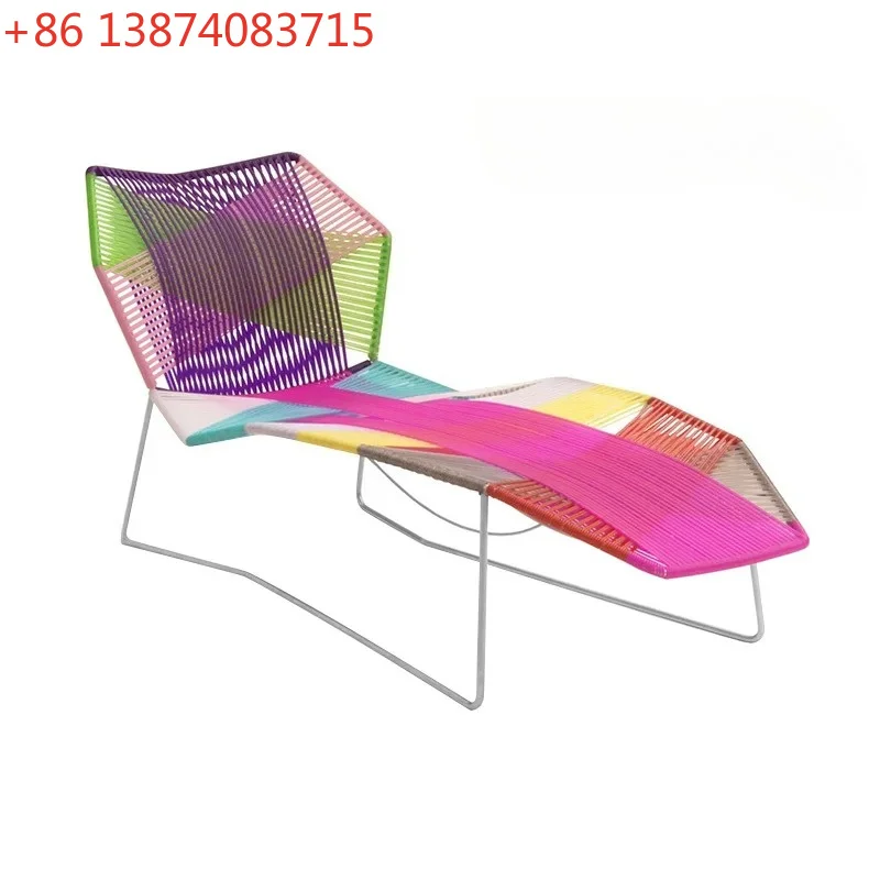 Outdoor bed courtyard seaside swimming pool rattan lazy sofa bed balcony sunbathing leisure beach chair rattan chair