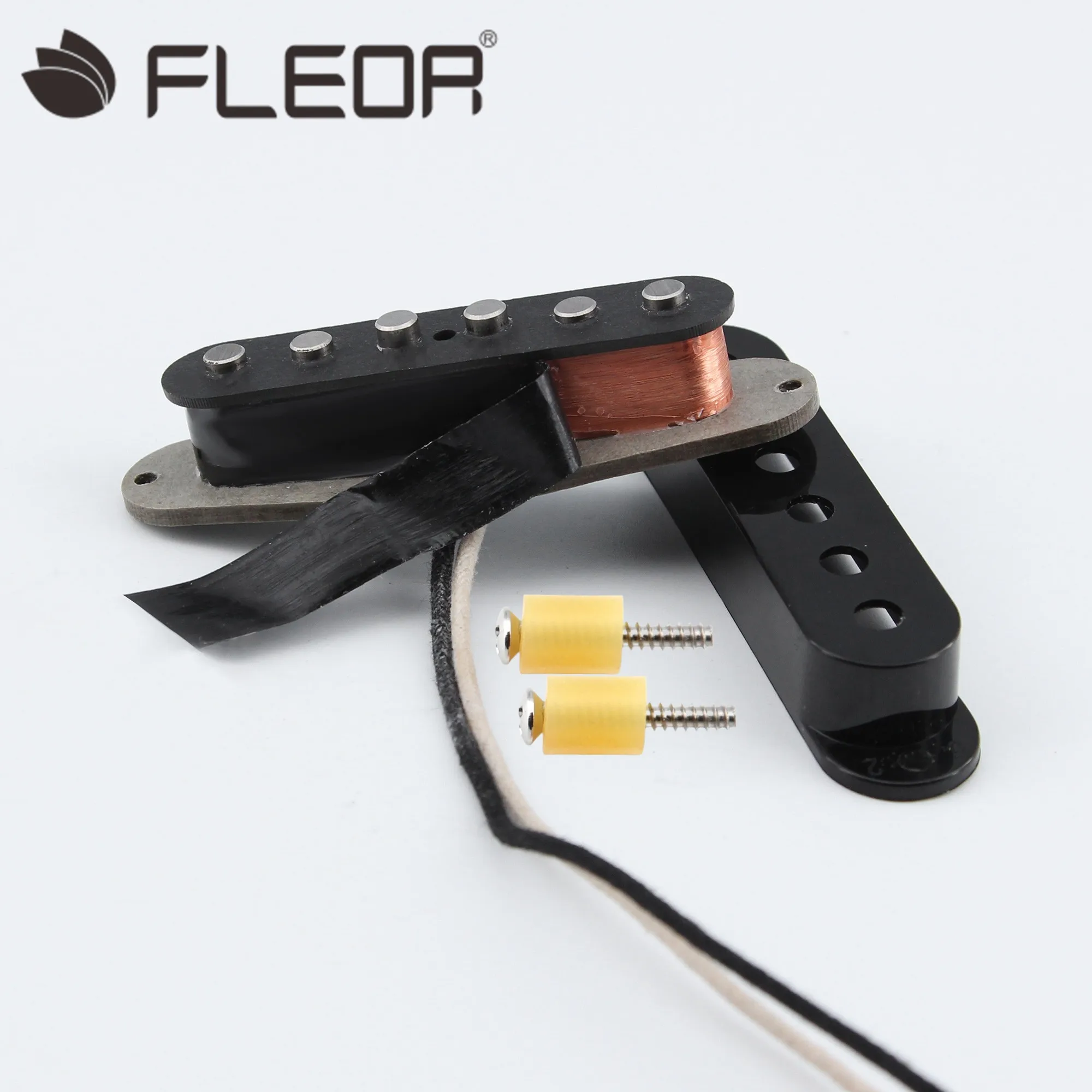 

FLEOR 1pcs Electric Guitar Pickup Single Coil Alnico 5 Vintage Staggered ST SSS Fiber Bobbin Guitar Parts 52mm