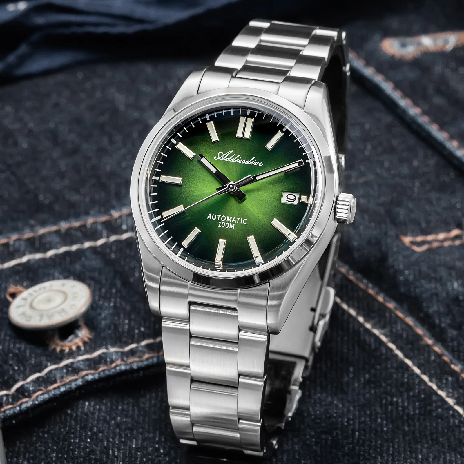 ADDIESDIVE Top Brand Stainless Steel Mens Watch Sappire  Automatic Mechanical Watches 100M Waterproof Luxury AD2071 Reloj Hombre