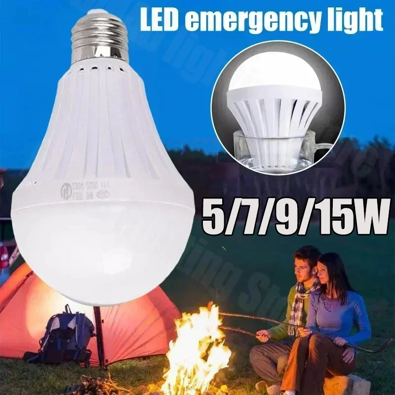 Led E27 Emergency Light LED Bulb E27 Led Lamp 5/7/9/15W Rechargeable Battery Lighting Lamp for Outdoor Lighting Flashligh