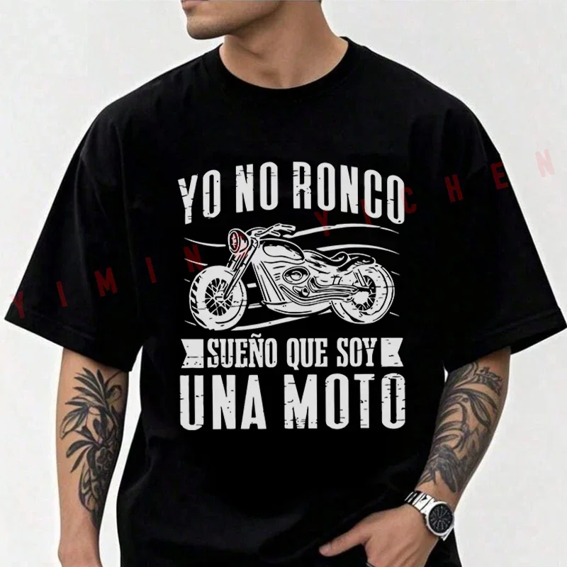 

New Arrived Motorcycle Biker Spanish Sayings Dad Boyfriend Gifts Men's T-shirt Moto Cotton Casual Summer Short Sleeve Tops Tee