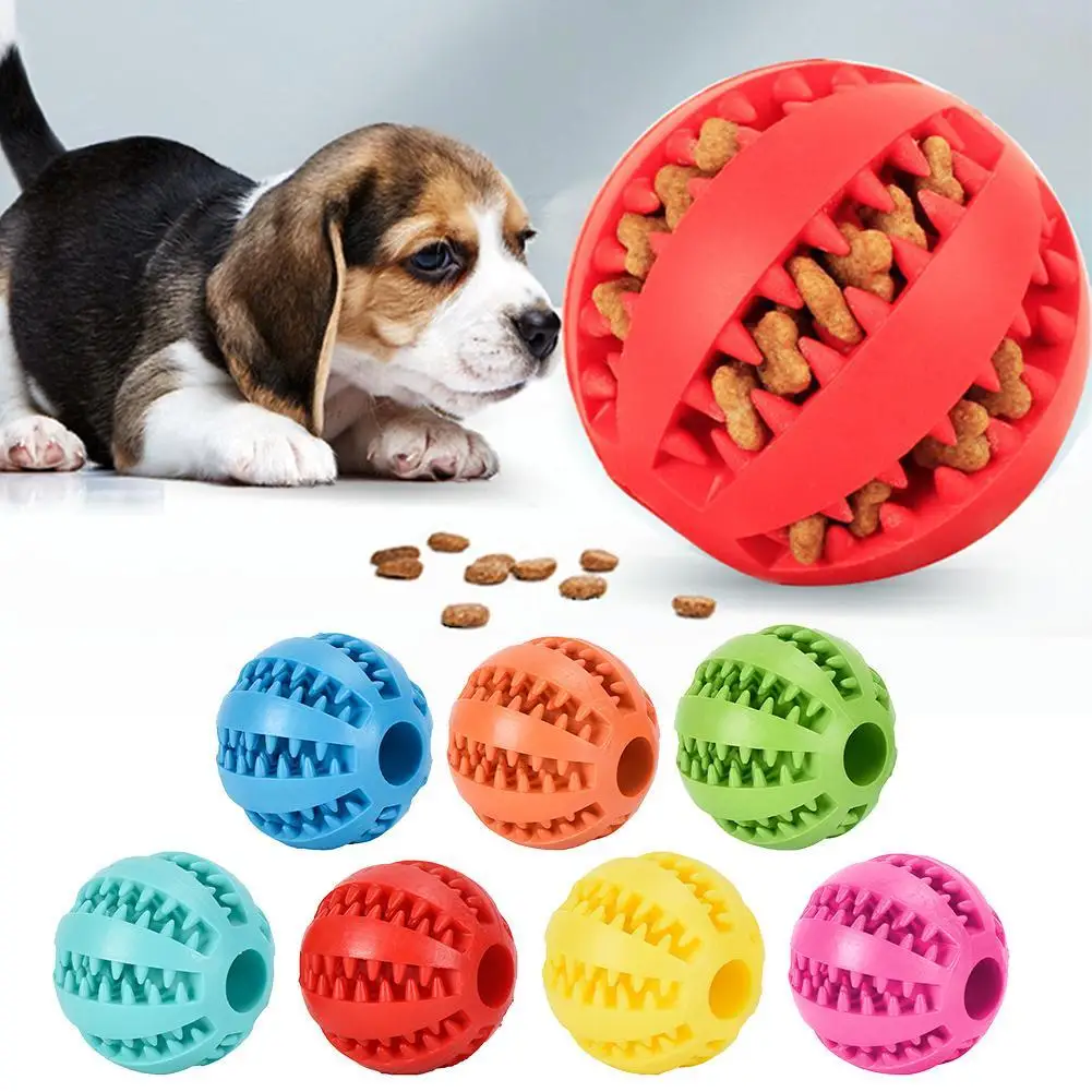 작은 개를위한 새로운 개 공 장난감 대화 형 탄력 강아지 씹는 장난감 치아 청소 고무 음식 공 장난감 애완 동물 액세서리