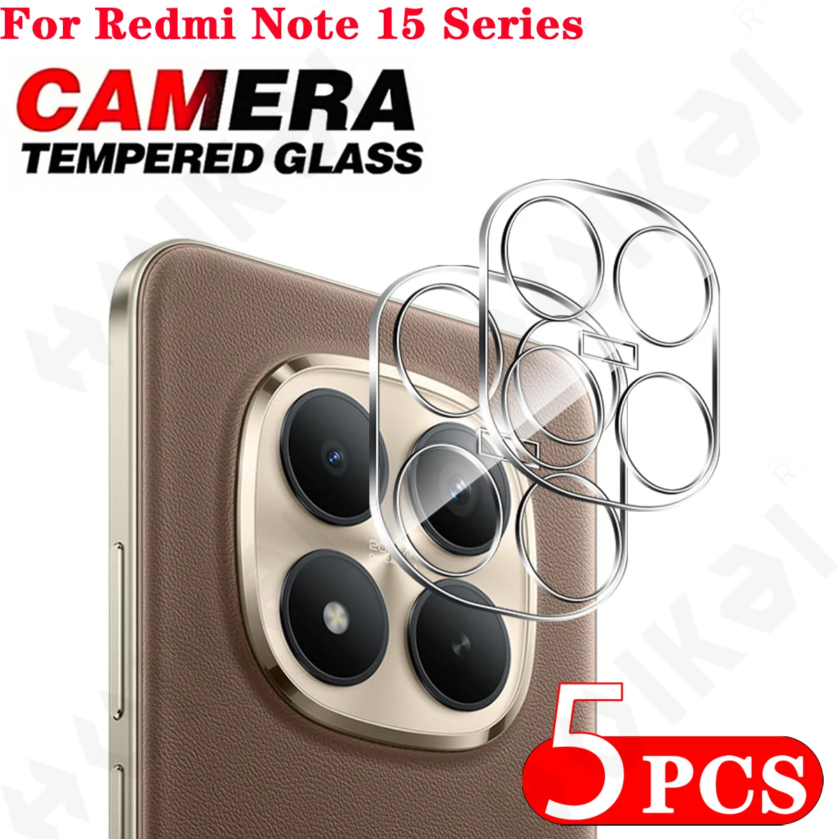 5 Pcs Camera Lens Protector Glass for Redmi Note 15 Pro Plus 4G 5G Full Cover Metal Rear Cover Screen Protector Lens Ring Film