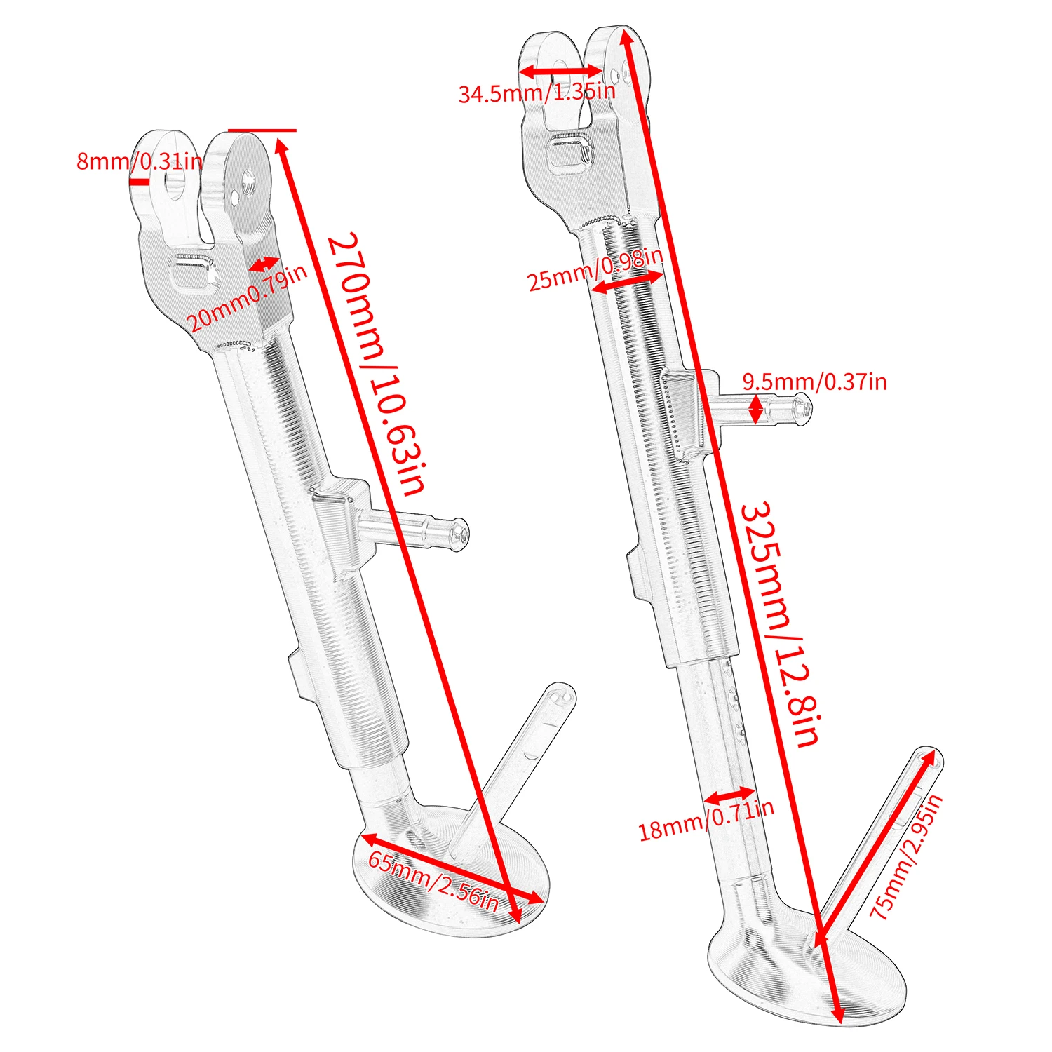 Béquille Latérale Réglable en Aluminium pour Moto, Accessoire pour Aprilia RSV4 2021-2024 2022 2023