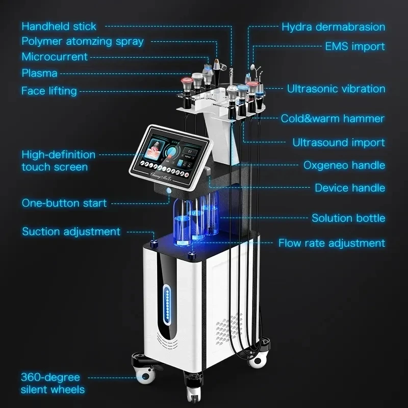 11 In 1 Hrdro Machine Facial Oxygen Water Dermabrasion Remove Blackhead Skin Cleansing Skin Rejuvenation Beauty Equipment