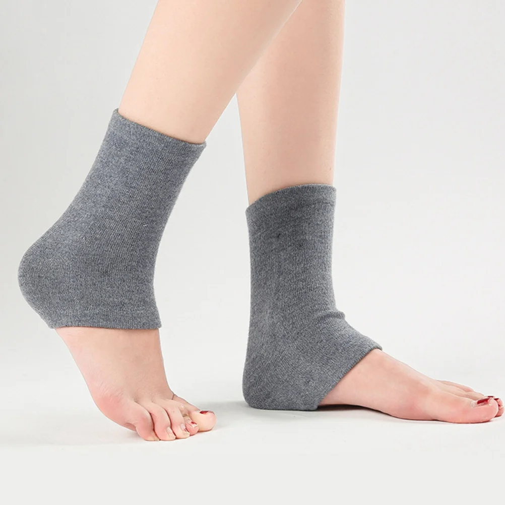 

Breathable Ankle Socks Grey Wool Foot Sleeve Adjustable Length Sweat Absorbing Foot Sleeve for Basketball Tennis