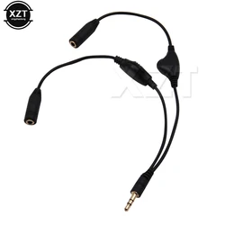 3.5mm słuchawki Stereo Audio Y przewód kabel splittera z oddzielnymi regulatorami głośności 3.5mm 1 męskie do 2 żeńskich przewód AUX