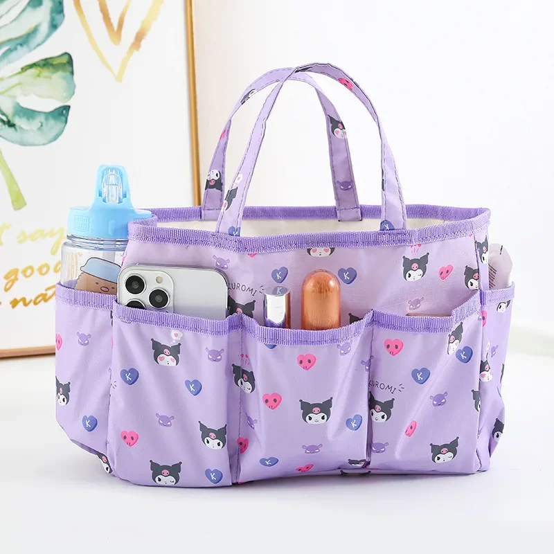 MINISO Sanrio Hello Kitty Melody Cinnamoroll Purin Dog Kuromi Pochacco Cartoon Handbag Portable Water Proof Storage Picnic Bag