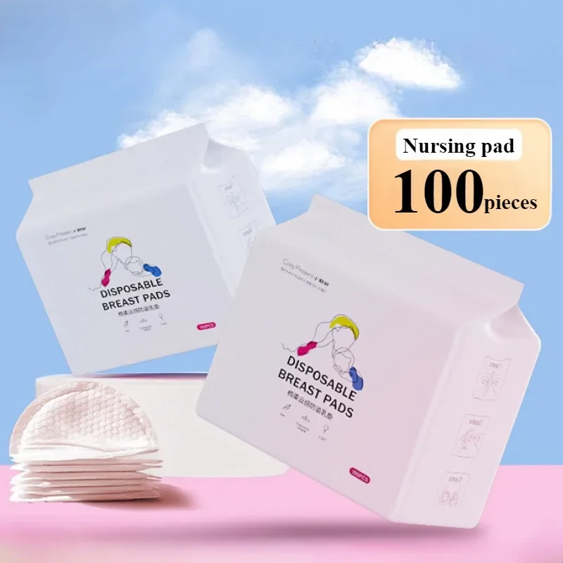 100 Pieces Ultra Thin Soft Breathable Disposable Breast Breastfeeding Nursing Pads Super Absorbent Cotton Milk Proof Absorbency