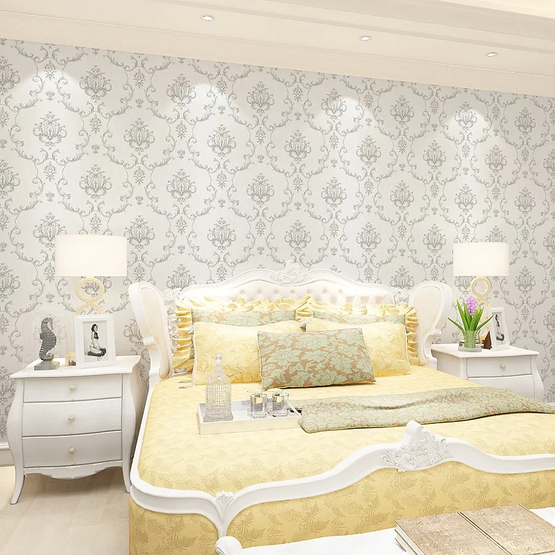 3D European Style Pattern Embossed Waterproof Wallpaper for Bedroom Living Room Dining Room TV Background Wall Decor