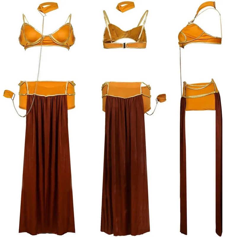 مجموعة المشدات الذهبية - زي بيكيني معدني خيالي (S-3XL) للعب الأدوار والهالوين والاجتماعات |   2025 ريترو الخيال العلمي الاتجاه