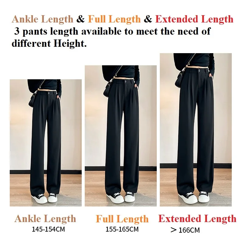 Suit Pants For Women Wide Leg Straight Pencil Pants High Waisted Casual Pants Suit Office Lady Korean Style Y2K Women Trousers