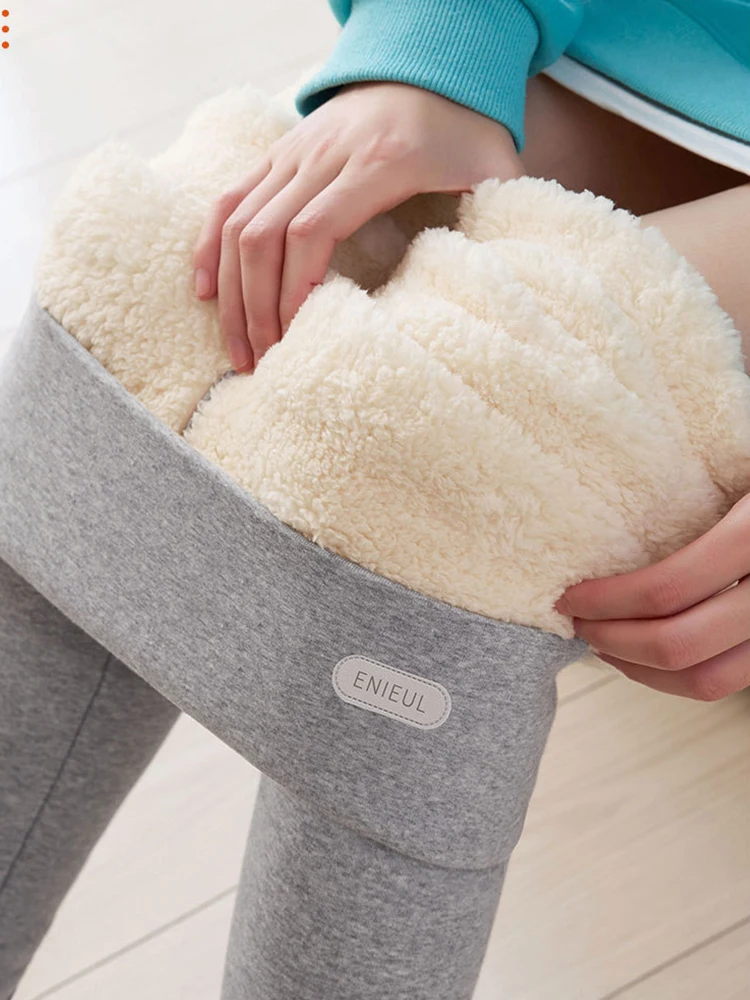 Damskie zimowe legginsy elastyczne z wysokim stanem, pluszowe legginsy, pogrubione legginsy utrzymujące ciepło, damskie aksamitne wygodne legginsy termiczne.