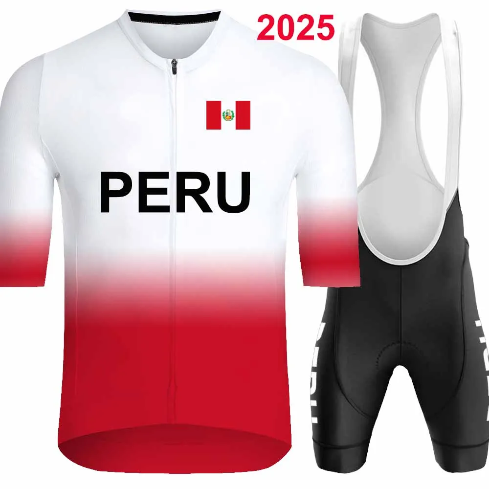 بيرو 2025 المنتخب الوطني الدراجات جيرسي مجموعة الصيف الرجال دراجة الملابس الطريق دراجة قمصان دعوى دراجة مريلة السراويل الجبلية Ropa مايوه
