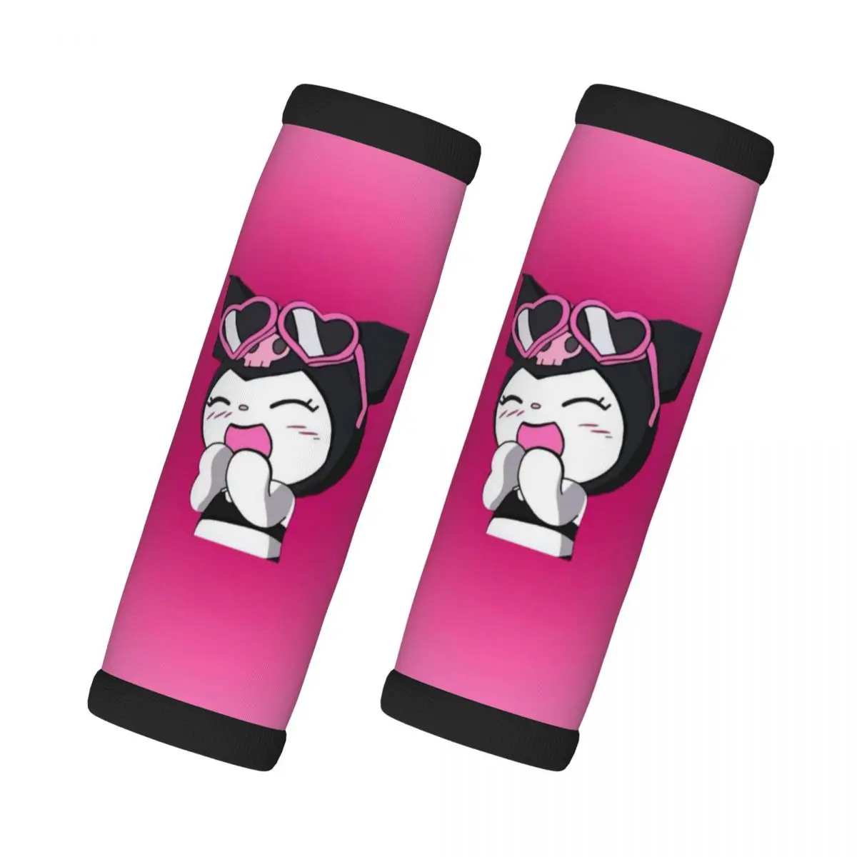 

Custom Kuromi Cartoon Manga 2 Pcs Luggage Handle Wrap Soft Grip Handle Cover Comfortable Neoprene Suitcase Identifier Travel