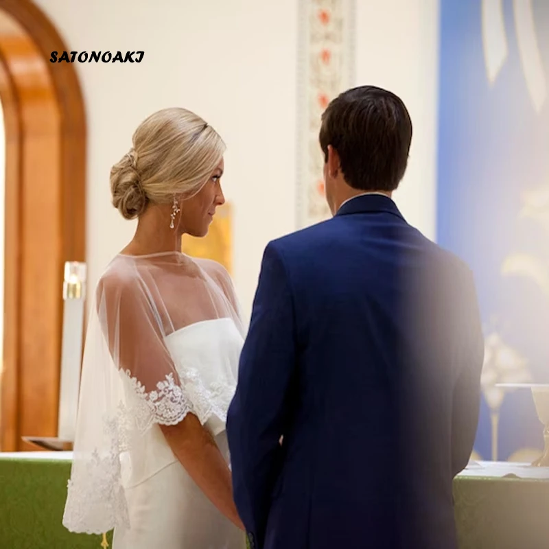 Женские кружевные аппликации, свадебные накидки, куртка, накидки, высокое/низкое свадебное болеро, вечерняя накидка для выпускного вечера, шаль Vestidos De Novia Женские кружевные аппликации, свадебные накидки, куртка, накидки, высокое/низкое свадебное болеро, вечерняя накидка для выпускного вечера, шаль Vestidos De Novia