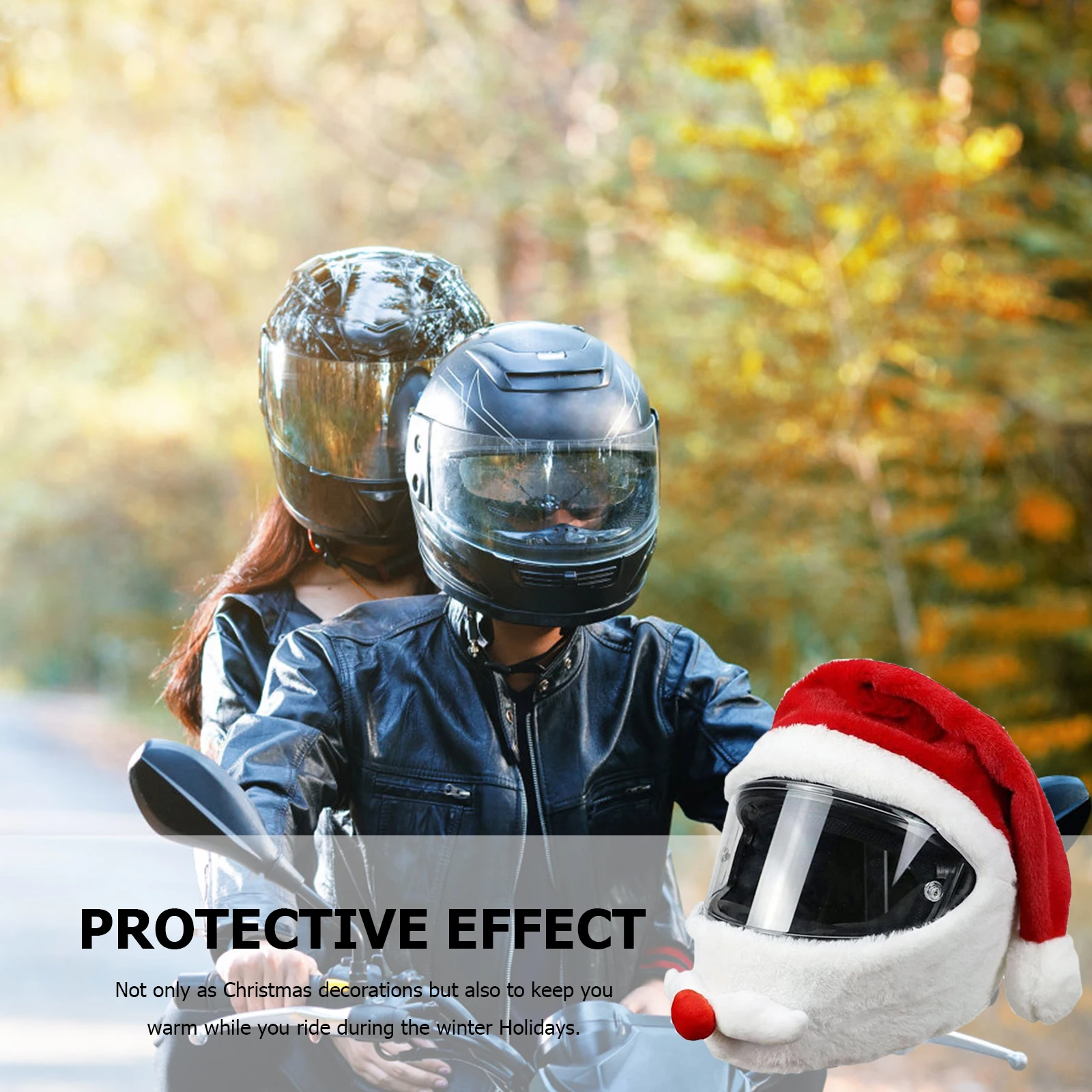 

1Pcs Santa Claus Cover Christmas Style Velour Cycling Decor Winter Riding Protection Funny Santa Hat