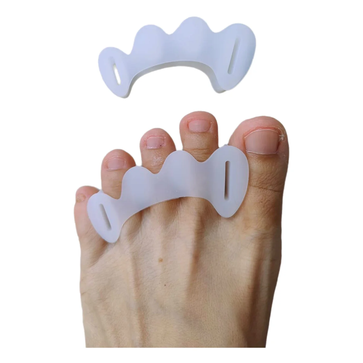 

2Pcs=1Pair Toe Protector Finger Toes Separator Bunion Corrector Foot Stretchers Straightener Protector Pain Relief Hard Silicone