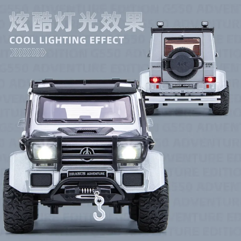 1:24 G550 Adventure Version Alloy Simulation Car Model Sound And Light Pull Back Toy Off Road Vehicle Boys Collection Decoration