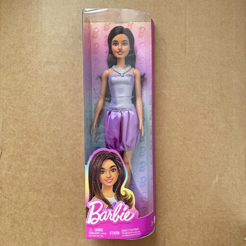 Barbie Fashionistas Puppe, wunderschönes blondes gewelltes Haar, Kleid-Accessoires, zum Anziehen, Sammeln, Kinderspielzeug, Geburtstagsgeschenk