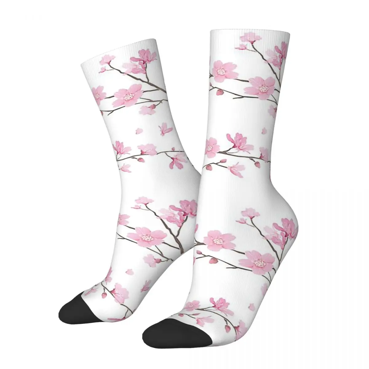 Cherry Blossom Flower Plant Socks Harajuku Super Soft Stockings All Season Long Socks Accessories for Man's Woman's Gifts