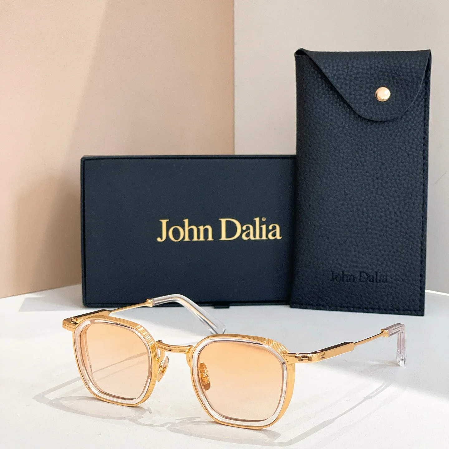 

Original For JOHN DALIA JD Leo2 Casual Top Quality Popular Men Sunglasses Luxury Design Gold Alloy Frame Women Couple Eyewear