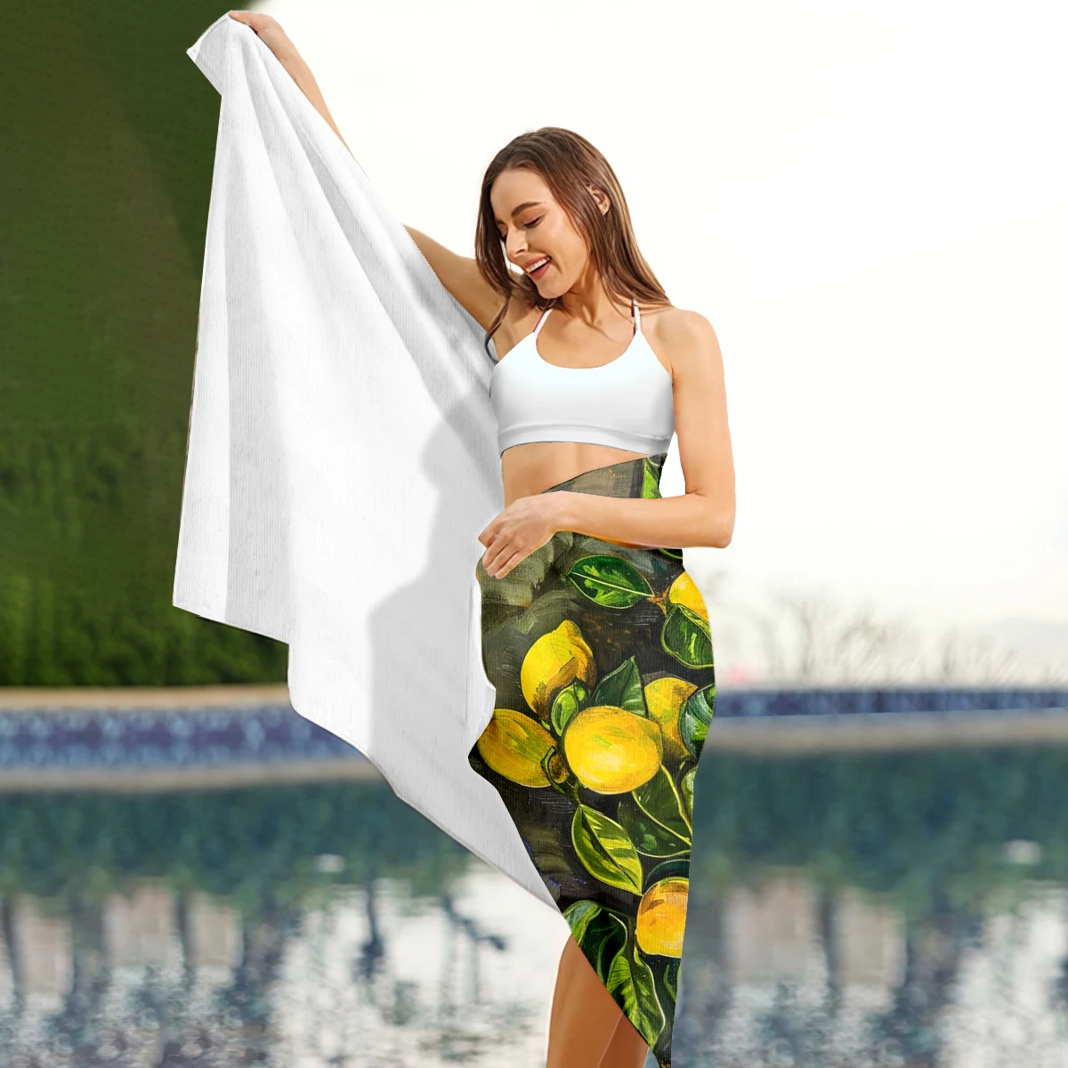 Lemon Beach Towel Oversized, Super Absorbent Sand Free Thick Microfiber Beach Towel,Beach Towels for Kids,Men,Women