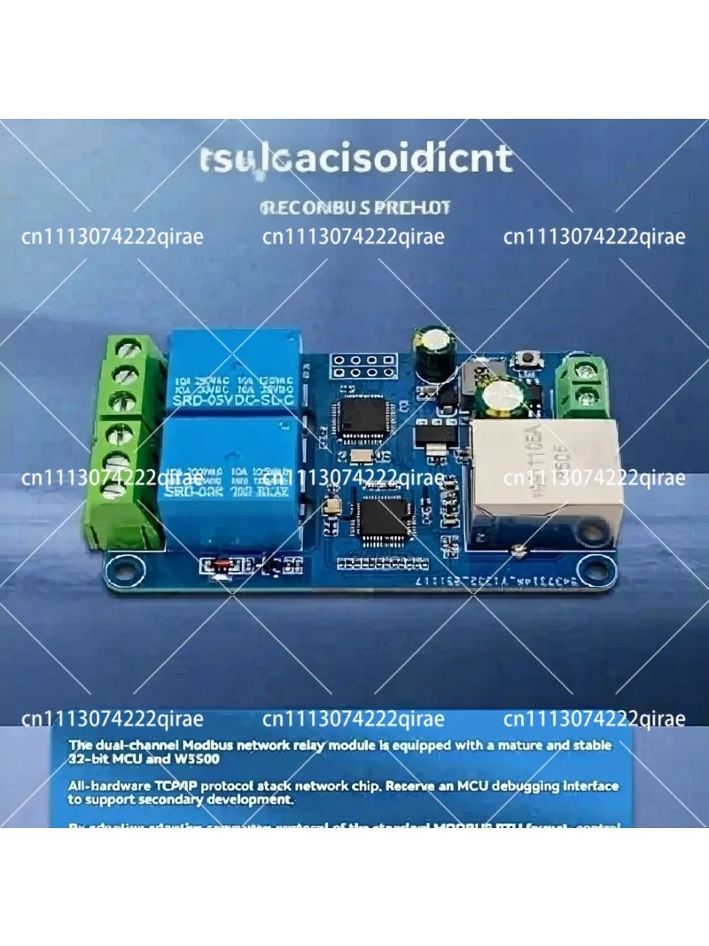 2-Channel Ethernet Relay Module Modbus RTU TCP/IP LAN Network Control Board