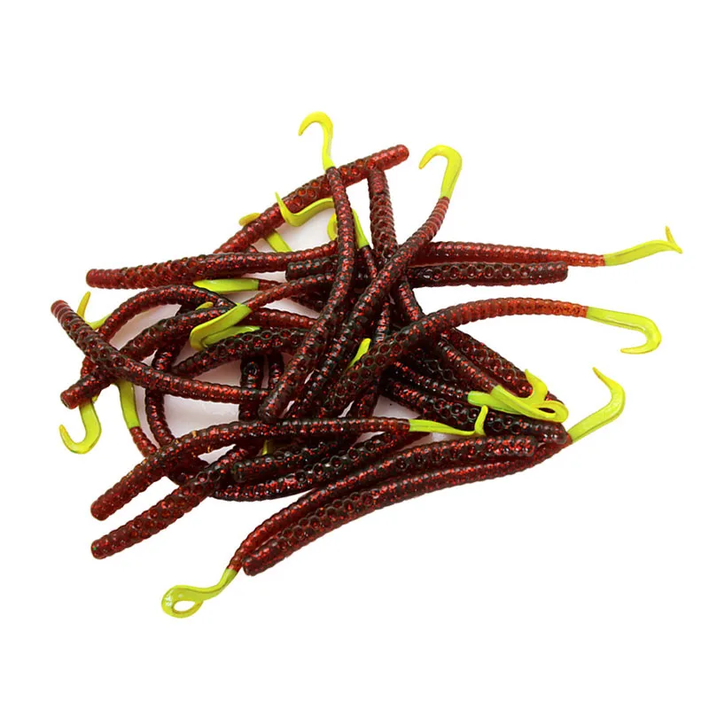 5Pcs Lure Slim Worm 15cm 5g Soft Baits Fishing Grub Artificial Silicone Bait Swimbait Lure Worm Long Tail Double Color Earthworm