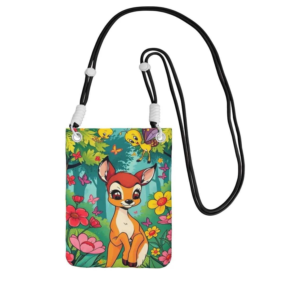 

Custom Bambi Carry A Mobile Phone Bag Diagonally Women Men Casual Deer Cartoons Mobile Phone Bag for Running Phone Money Pouch