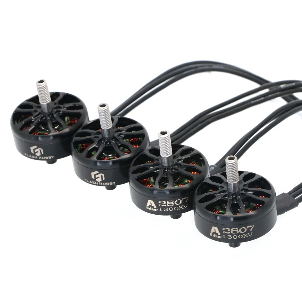 4pcs FLASHHOBBY Shirke A2807 2807 1300KV Brushless Motor for FPV Freestyle 7inch Long Range LR7 Drone Model thumbnail 6