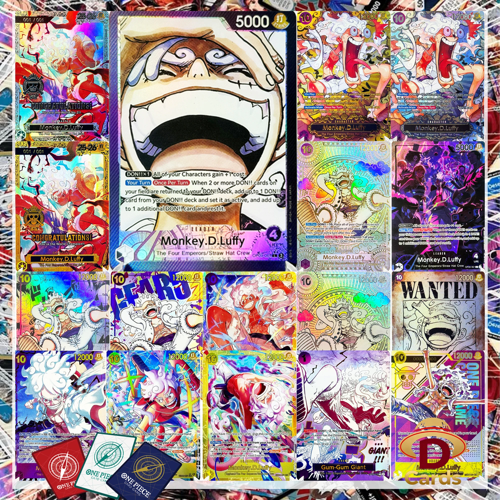 

New One Piece Card, Gear 5 Luffy Set Collection Manga Art Alternate Card Replica Top High Quality Collectible Anime Game Cards