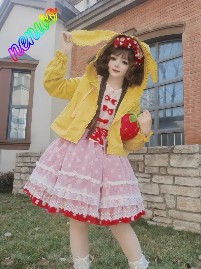 

Японская оригинальная юбка в стиле Лолита, А-силуэт, с эластичной талией, из шифона и сетки, с бантом, милая, кавайная, летняя новинка, одежда в стиле Y2K