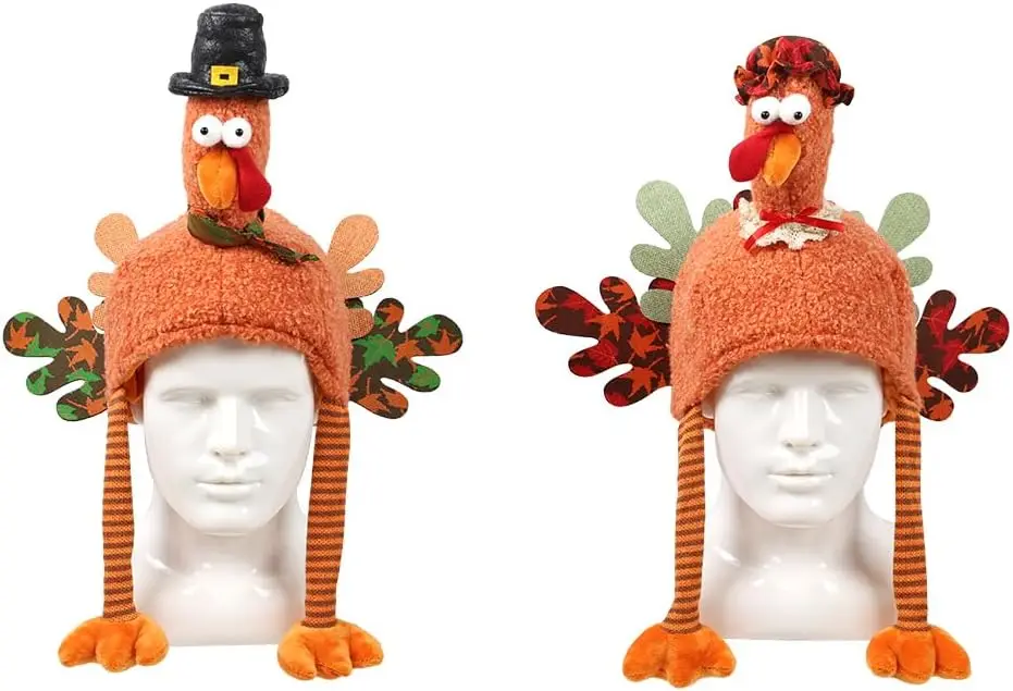 

2 Pack Turkey Hats for Thanksgiving, Dress-up Party, Thanksgiving Decoration, Role Play, Carnival, Cosplay, Costume Accessories